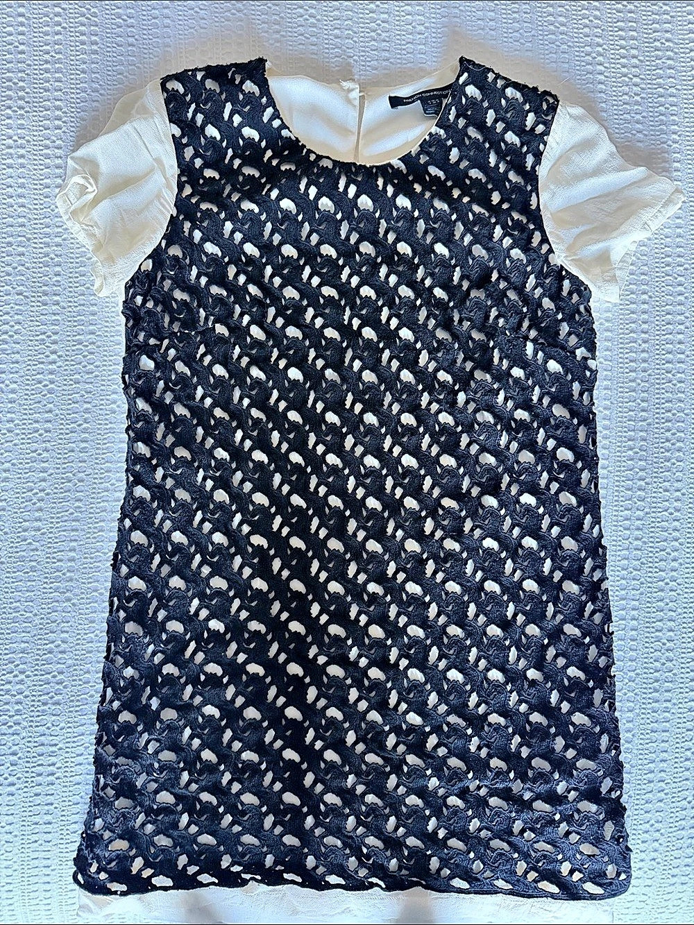 French Connection Black & White Lace Mini Dress